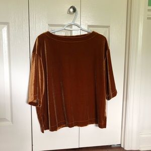 Uniqlo Velvet Short Sleeve Top